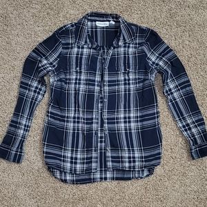 Navy plaid flannel